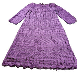 Eliza J Dress Womens Size 6 Purple Lace Work Wedding Guest Cocktail Formal Date